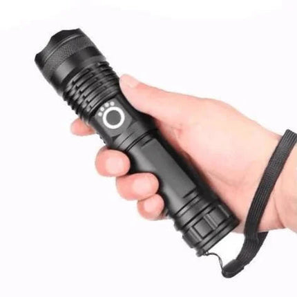 Mocna latarka LED akumulatorowa XHP 50.2 z zoomem, 90000 lumenów, wodoodporna, 2