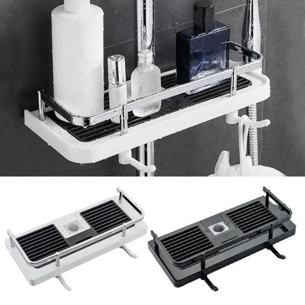 Multifunctional Storage Rack with Tool-Less Installation – Durable ABS Plastic Shelf for Bathroom, Kitchen, Living Room 0