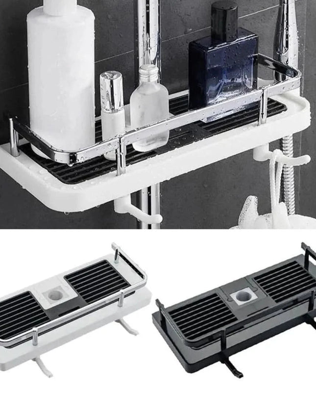 Multifunctional Storage Rack with Tool-Less Installation – Durable ABS Plastic Shelf for Bathroom, Kitchen, Living Room 0