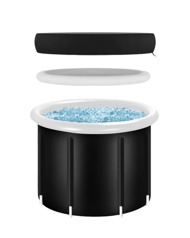 Nadmuchiwana Kąpiel Lodowa, Przenośny Basen do Regeneracji Mięśni, 200 x 100 cm, Niebieski, Wysokiej Jakości PVC 0