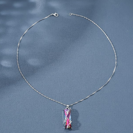 Naszyjnik Drzewo Życia z Tęczowym Kamieniem i wisiorkiem ze srebra próby 925 – Żywa biżuteria z kamieniami szlachetnymi, średnica 3 cm 1