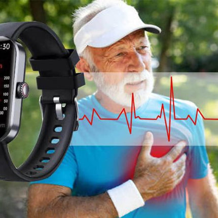 Inteligentny Zegarek Zdrowotny 2025 z Monitorowaniem BP, EKG, HRV, SpO2 – Wodoodporny Kolorowy Ekran Dotykowy
