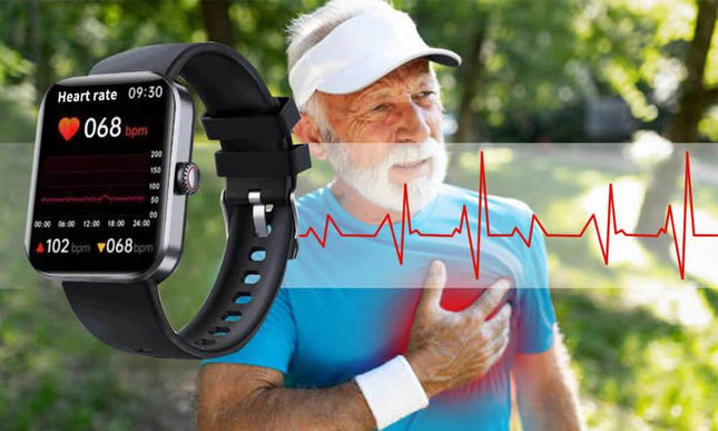 Inteligentny Zegarek Zdrowotny 2025 z Monitorowaniem BP, EKG, HRV, SpO2 – Wodoodporny Kolorowy Ekran Dotykowy