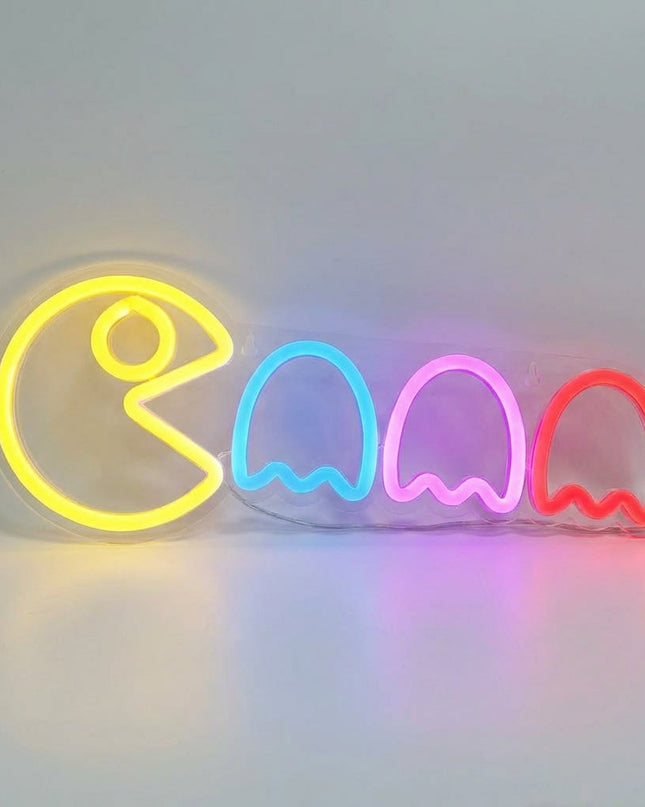 Neonowa lampa ozdobna LED z duchem, energooszczędna, o wymiarach 42cm x 15 2