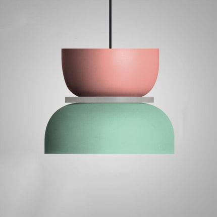 Nordic Hanging Lamp with LED Light – Colorful Metal Shade for Kitchen Pendant Lighting 10
