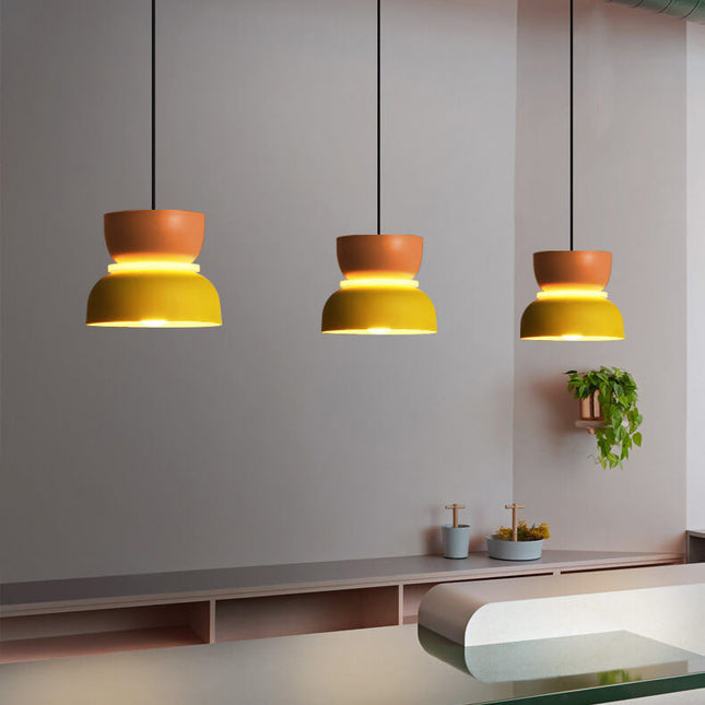 Nordic Hanging Lamp with LED Light – Colorful Metal Shade for Kitchen Pendant Lighting 2