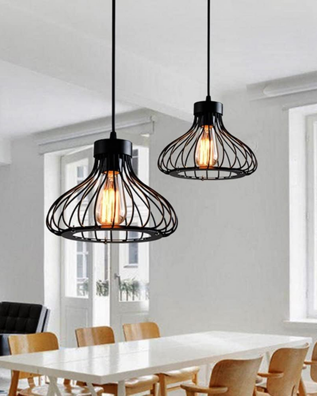 Nowoczesna Czarna Lampa Wisząca Metalowa – Elegancki Żyrandol do Salonu i Jadalni, Regulowana Długość, Wysokiej Jakości Oświetlenie 0