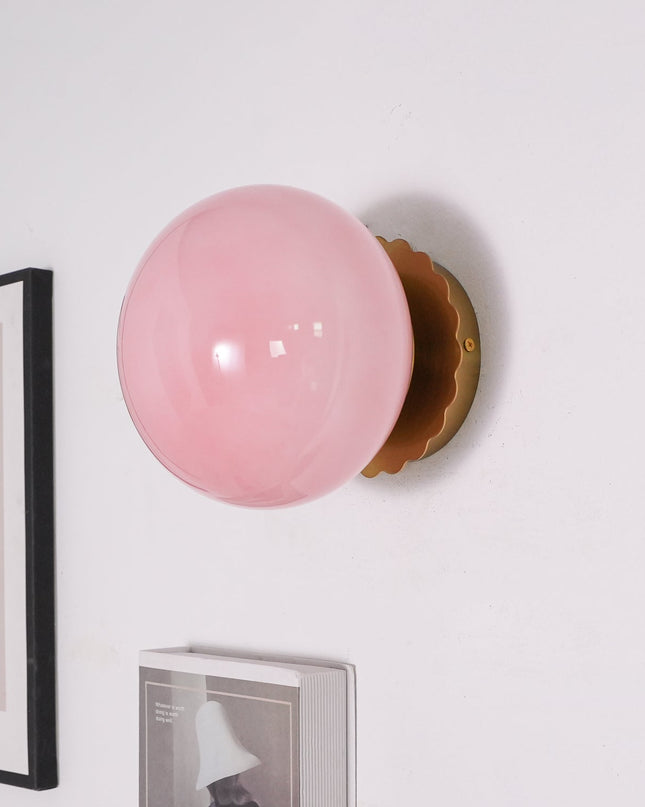 Nowoczesna Konsola z Różowym Szkłem – Metalowa Konstrukcja, E26/E27 4