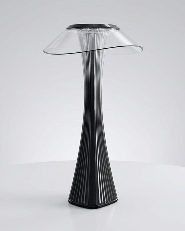 Nowoczesna lampa akcentująca z rzeźbiarskim designem, oferująca ciepłe światło idealne do 0
