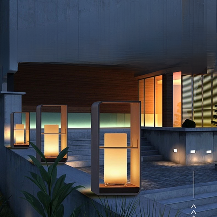 Nowoczesna Lampa Ogrodowa Stojąca LED Solarne Oświetlenie Zewnętrzne, Odporna na Warunki Atmosferyczne, Latarnia Ogrodowa 20cm 9