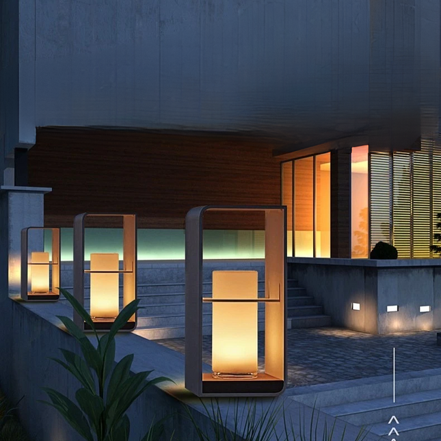 Nowoczesna Lampa Ogrodowa Stojąca LED Solarne Oświetlenie Zewnętrzne, Odporna na Warunki Atmosferyczne, Latarnia Ogrodowa 20cm 9