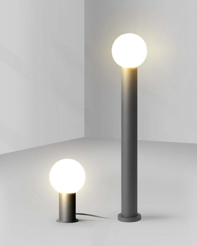 Nowoczesna Lampa Ogrodowa Stojąca LED z Metalowym Wykończeniem – Sferyczna Lampa Kula Ogrodowa do Oświetlenia Ścieżek i Tarasów 5