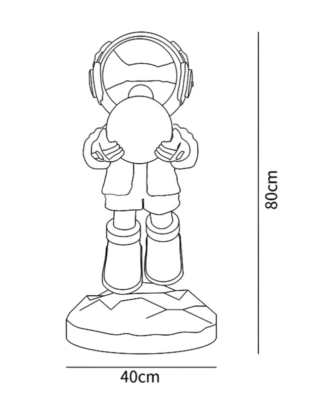 Nowoczesna Lampa Podłogowa Astronauta z Trójkolorowym LED – Unikalny Design do Wnętrz, Wykonana z Trwałej Żywicy 4