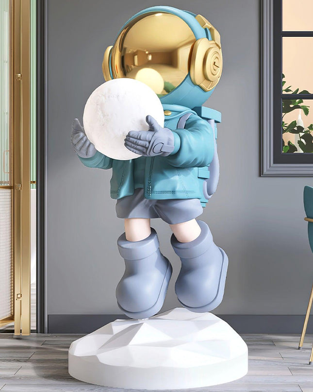 Nowoczesna Lampa Podłogowa Astronauta z Trójkolorowym LED – Unikalny Design do Wnętrz, Wykonana z Trwałej Żywicy 9