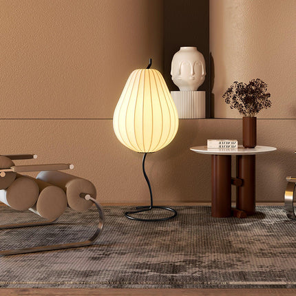 Nowoczesna Lampa Podłogowa do Czytania z Jedwabnym Kloszem – Elegancka Lampa Stojąca w Kształcie Gruszki, Metalowa Rama, Miękka Biel 8