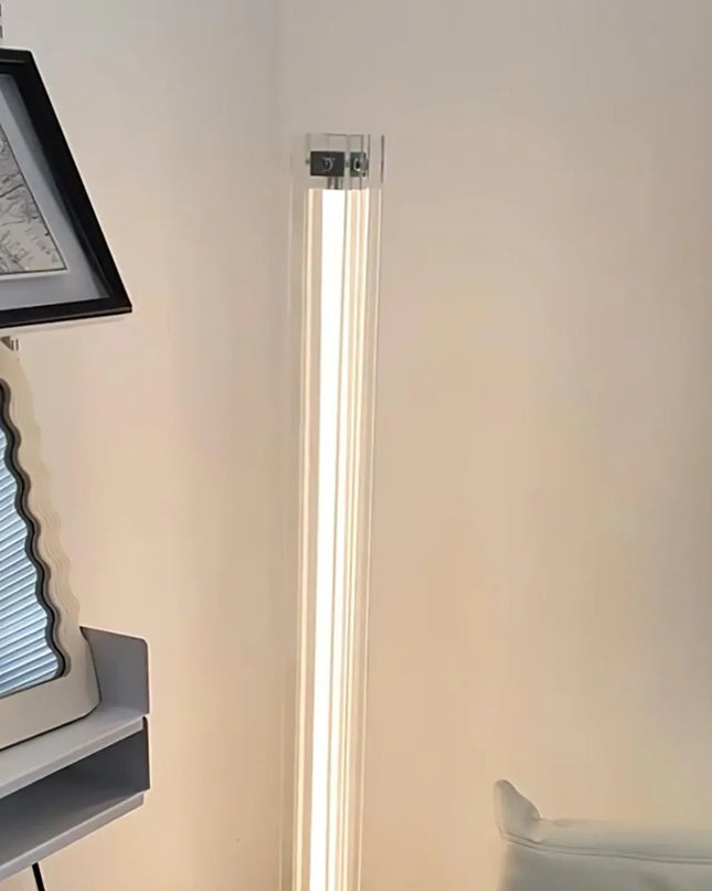 Nowoczesna Lampa Podłogowa z Szkła i Akrylu – 160 cm, Zintegrowane Światło LED do Salonu, Sypialni i Korytarza 4