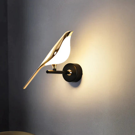 Nowoczesna Lampa Ścienna Kinkiet w Kształcie Ptaków z Magnetycznym Mocowaniem – Złota Lampka Nocna LED 1
