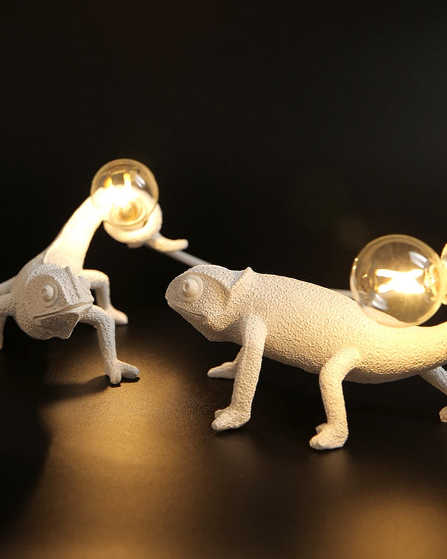 Nowoczesna Lampa Stołowa z Żywicy w Kształcie Jaszczurki – Unikalne Lampy Stołowe do Salonu, Oświetlenie LED, 19 cm 0