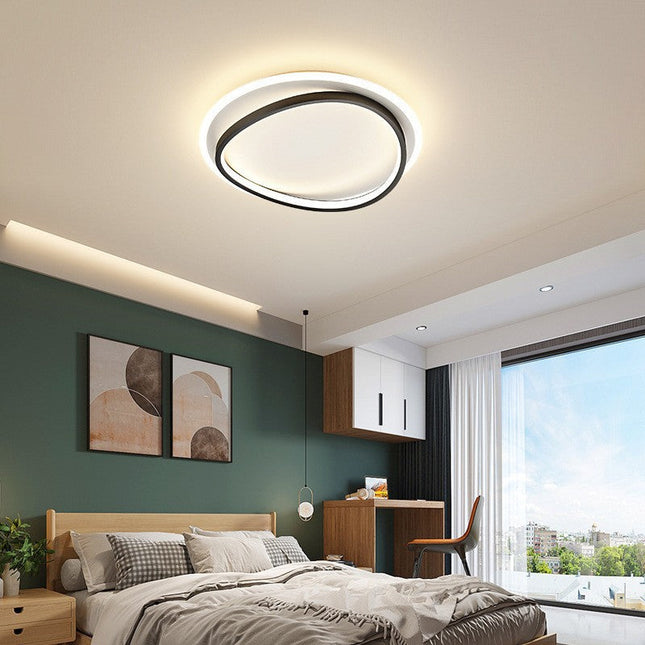 Nowoczesna Lampa Sufitowa Czarno-Złota LED do Sypialni i Salonu – Elegancki Design, Łatwy Montaż, Oświetlenie do 10 m² 4