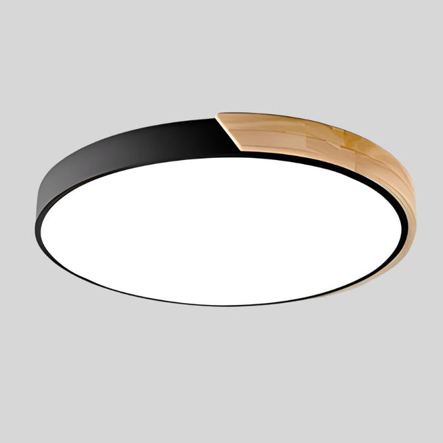 Nowoczesna Lampa Sufitowa LED Okrągła Drewniana do Sypialni i Salonu 23CM/30CM 0