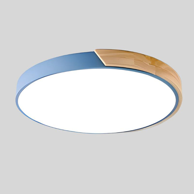 Nowoczesna Lampa Sufitowa LED Okrągła Drewniana do Sypialni i Salonu 23CM/30CM 10