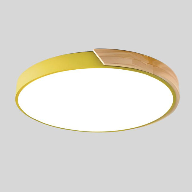 Nowoczesna Lampa Sufitowa LED Okrągła Drewniana do Sypialni i Salonu 23CM/30CM 11