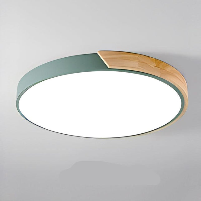 Nowoczesna Lampa Sufitowa LED Okrągła Drewniana do Sypialni i Salonu 23CM/30CM 14