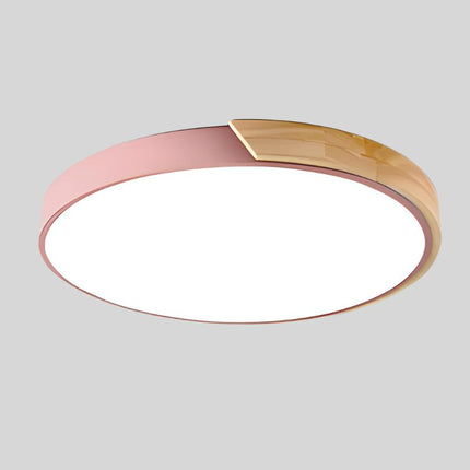 Nowoczesna Lampa Sufitowa LED Okrągła Drewniana do Sypialni i Salonu 23CM/30CM 9