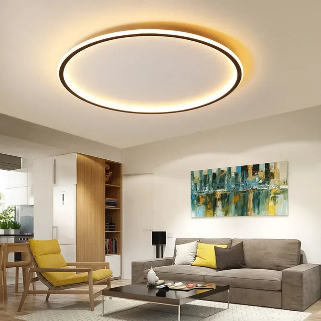 Nowoczesna Lampa Sufitowa LED Okrągła w Stylu Skandynawskim do Salonów i Wnętrz 3