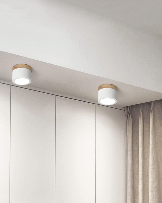 Nowoczesna Lampa Sufitowa LED z Drewnianym Akcentem – Kompaktowa Lampa Sufitowa do Salonów i Sypialni 4