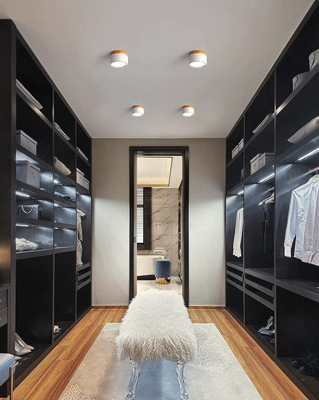 Nowoczesna Lampa Sufitowa LED z Drewnianym Akcentem – Kompaktowa Lampa Sufitowa do Salonów i Sypialni 6