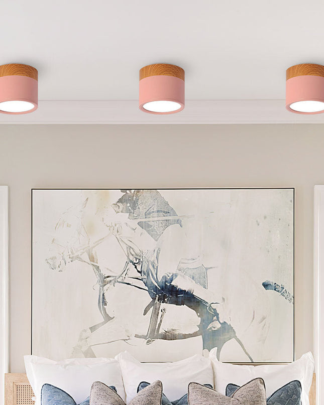 Nowoczesna Lampa Sufitowa LED z Drewnianym Akcentem – Kompaktowa Lampa Sufitowa do Salonów i Sypialni 9