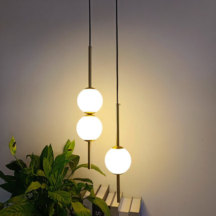 Nowoczesna Lampa Wisząca Afzal z Akrylową Kulą – Styl Nordycki do Sypialni i Jadalni 3