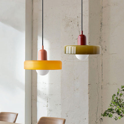 Nowoczesna Lampa Wisząca Bauhaus z Kolorowego Szkła do Salonu - Stylowe Lampy Wiszące i Żyrandole do Salonów 1