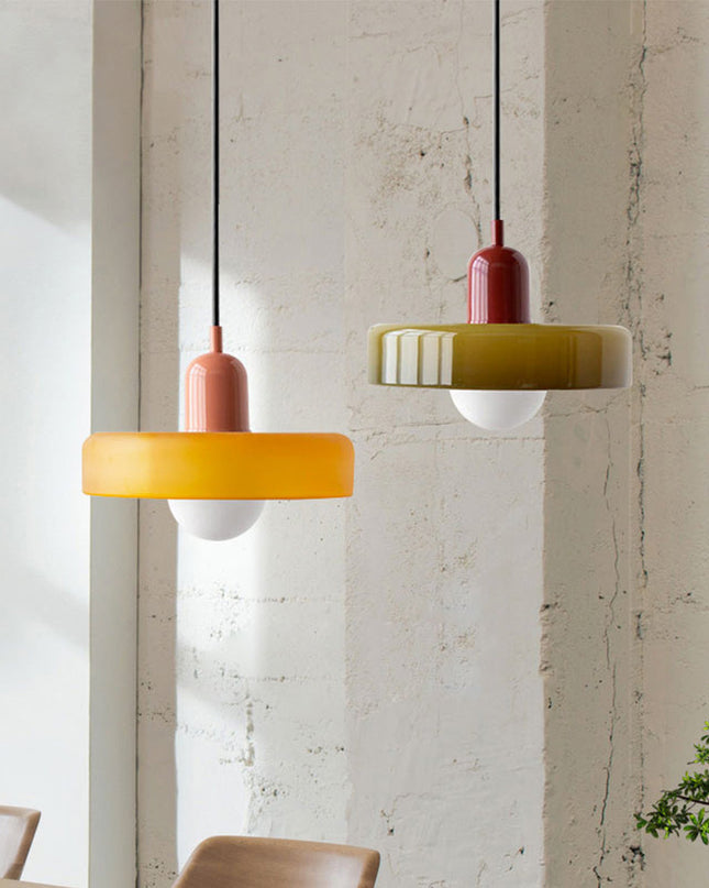 Nowoczesna Lampa Wisząca Bauhaus z Kolorowego Szkła do Salonu - Stylowe Lampy Wiszące i Żyrandole do Salonów 1