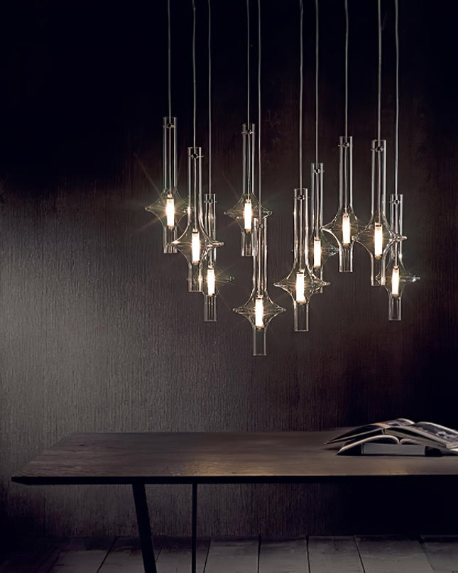 Nowoczesna Lampa Wisząca LED z Szkła i Żelaza – Regulowana Temperatura Barwowa, Idealna do Kuchni i Jadalni 3