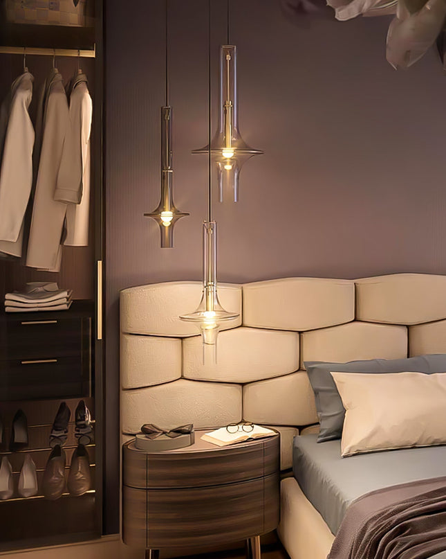 Nowoczesna Lampa Wisząca LED z Szkła i Żelaza – Regulowana Temperatura Barwowa, Idealna do Kuchni i Jadalni 4