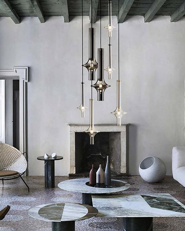 Nowoczesna Lampa Wisząca LED z Szkła i Żelaza – Regulowana Temperatura Barwowa, Idealna do Kuchni i Jadalni 7