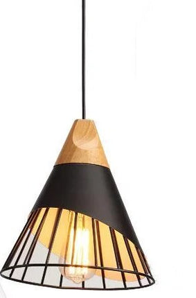 Nowoczesna Lampa Wisząca LED z Żelaza i Drewna do Salonu – Elegancki Żyrandol w Stylu Industrialnym 0