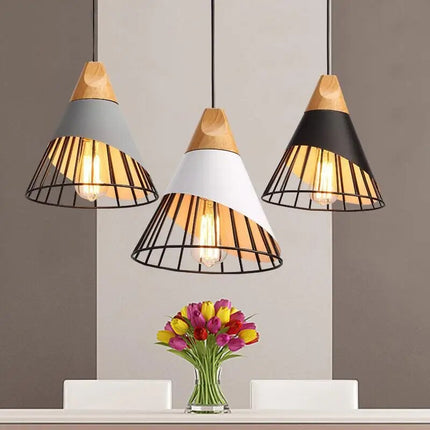 Nowoczesna Lampa Wisząca LED z Żelaza i Drewna do Salonu – Elegancki Żyrandol w Stylu Industrialnym 4