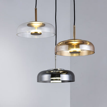 Nowoczesna Lampa Wisząca Solara z Zintegrowanym Oświetleniem LED – Mosiądz i Szkło 1