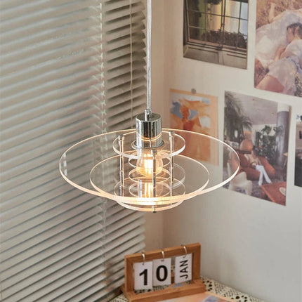 Nowoczesna Lampa Wisząca UFO w Stylu Vintage z Akrylu i Żelaza – Lampa do Salonu, E27, Oświetlenie LED 0