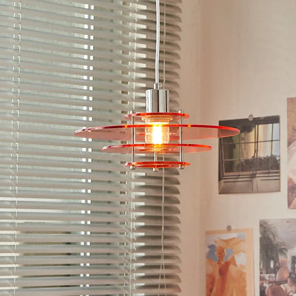 Nowoczesna Lampa Wisząca UFO w Stylu Vintage z Akrylu i Żelaza – Lampa do Salonu, E27, Oświetlenie LED 2
