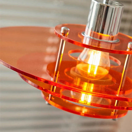 Nowoczesna Lampa Wisząca UFO w Stylu Vintage z Akrylu i Żelaza – Lampa do Salonu, E27, Oświetlenie LED 4