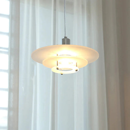 Nowoczesna Lampa Wisząca UFO w Stylu Vintage z Akrylu i Żelaza – Lampa do Salonu, E27, Oświetlenie LED 5