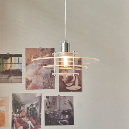 Nowoczesna Lampa Wisząca UFO w Stylu Vintage z Akrylu i Żelaza – Lampa do Salonu, E27, Oświetlenie LED 6