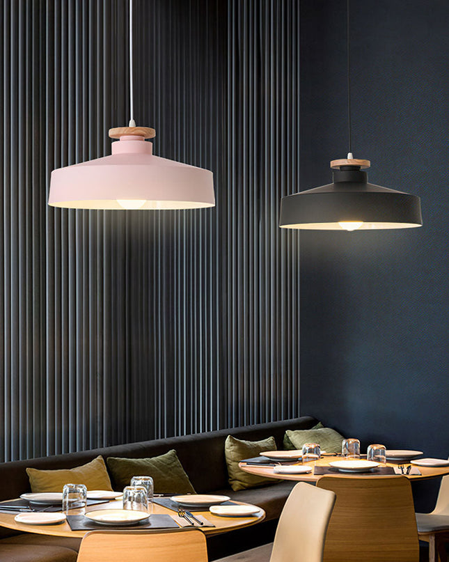 Nowoczesna Lampa Wisząca z Drewna i Aluminium do Kuchni E27 220V – Elegancka Lampa nad Stół do Jadalni i Salonu 7