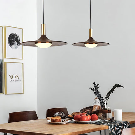 Nowoczesna Lampa Wisząca z Mosiądzu i Drewna Orzechowego – Lampa do Salonu i Nad Stół, Eleganckie Oświetlenie Kuchenne 3