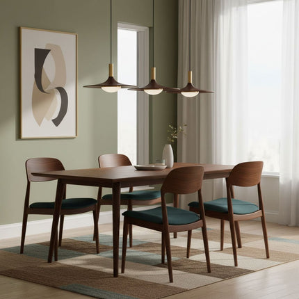 Nowoczesna Lampa Wisząca z Mosiądzu i Drewna Orzechowego – Lampa do Salonu i Nad Stół, Eleganckie Oświetlenie Kuchenne 5