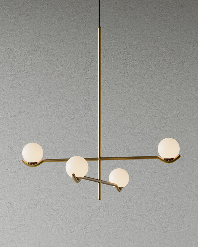 Nowoczesna Lampa Wisząca z Opalowym Szkłem i Metalową Ramą do Salonu i Jadalni – Asymetryczny Design 12